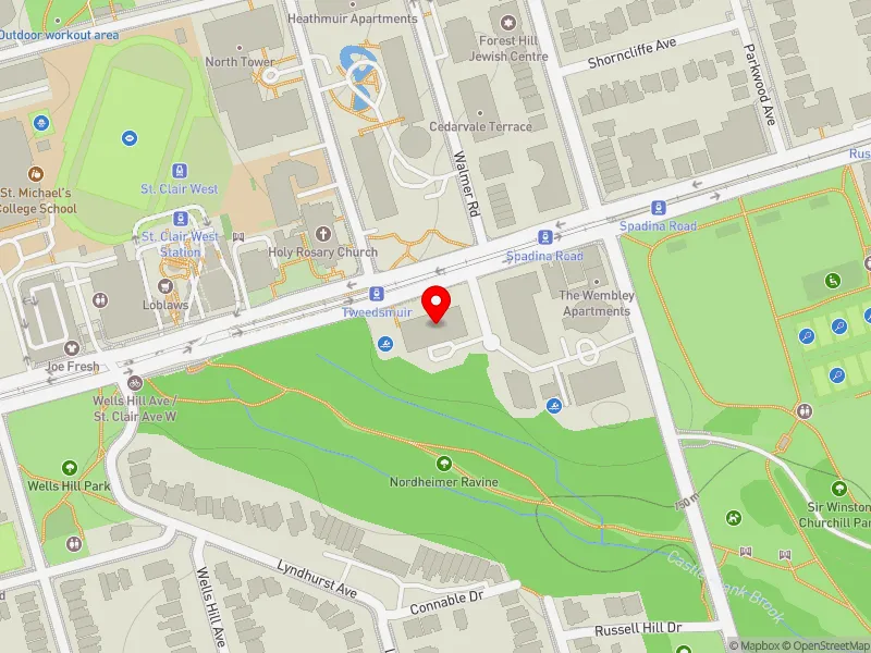 RentSafeTO apartment evaluation map view of 355 ST CLAIR AVE W in Toronto-St. Paul's, Toronto