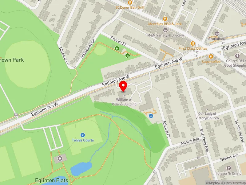 RentSafeTO apartment evaluation map view of 3561 EGLINTON AVE W in York South-Weston, Toronto