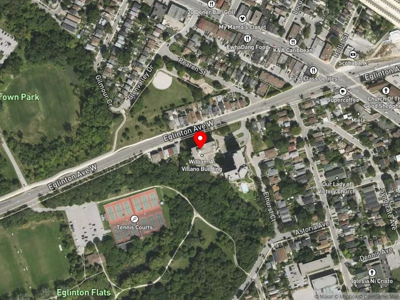RentSafeTO apartment evaluation satellite view of 3561 EGLINTON AVE W in York South-Weston, Toronto