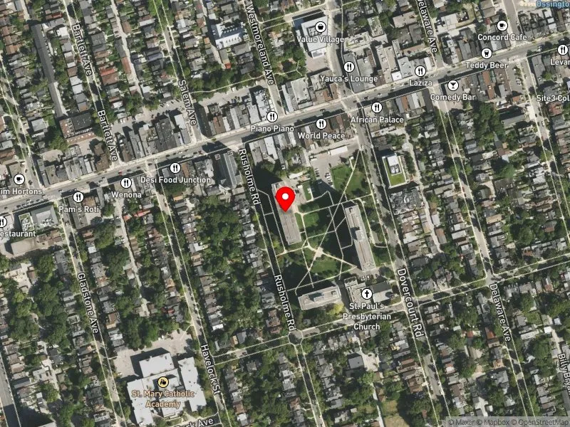 RentSafeTO apartment evaluation satellite view of 357 RUSHOLME RD in Davenport, Toronto