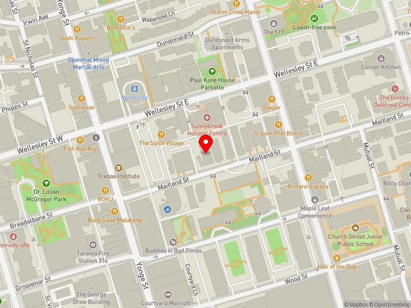 RentSafeTO apartment evaluation map view of 36 MAITLAND ST in Toronto Centre, Toronto