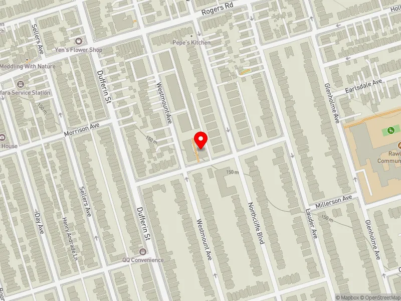 RentSafeTO apartment evaluation map view of 36 ROSECLIFFE AVE in Davenport, Toronto