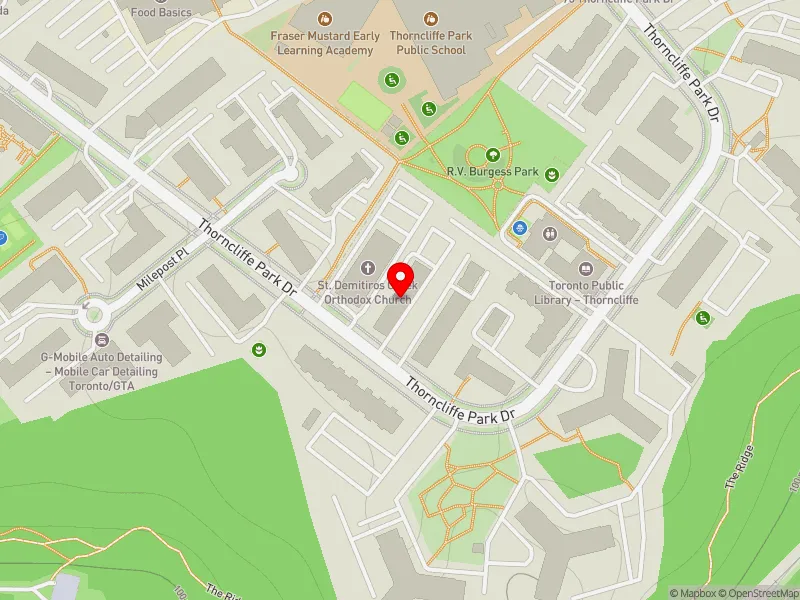 RentSafeTO apartment evaluation map view of 36 THORNCLIFFE PARK DR in Don Valley West, Toronto