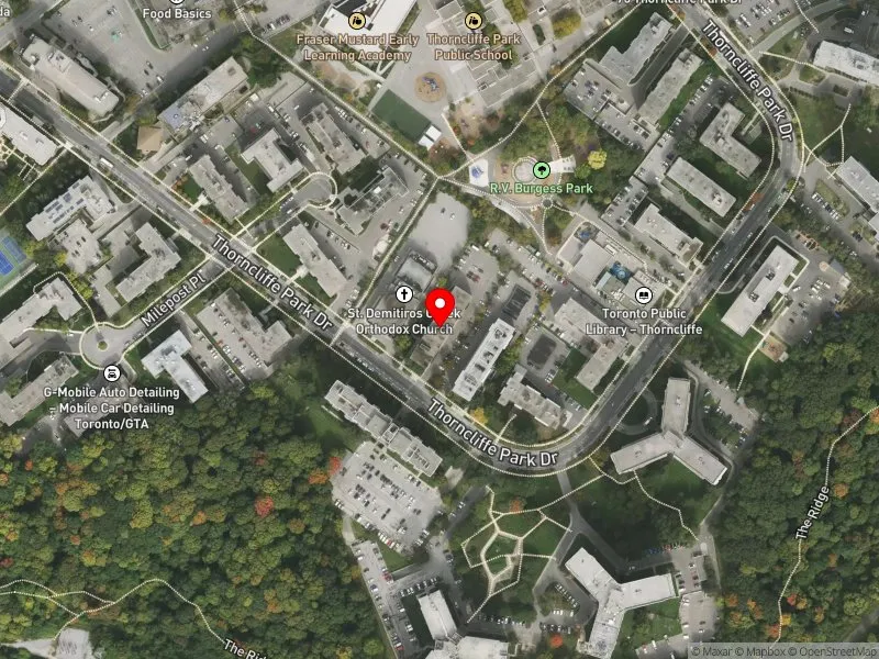 RentSafeTO apartment evaluation satellite view of 36 THORNCLIFFE PARK DR in Don Valley West, Toronto