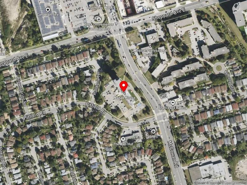 RentSafeTO apartment evaluation satellite view of 360 PITFIELD RD in Scarborough North, Toronto