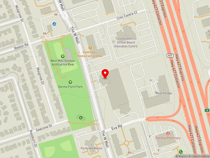 RentSafeTO apartment evaluation map view of 361 THE WEST MALL in Etobicoke Centre, Toronto