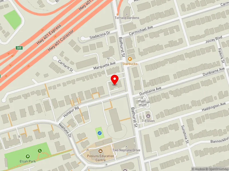 RentSafeTO apartment evaluation map view of 3638 BATHURST ST in Eglinton-Lawrence, Toronto
