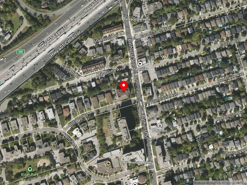 RentSafeTO apartment evaluation satellite view of 3638 BATHURST ST in Eglinton-Lawrence, Toronto