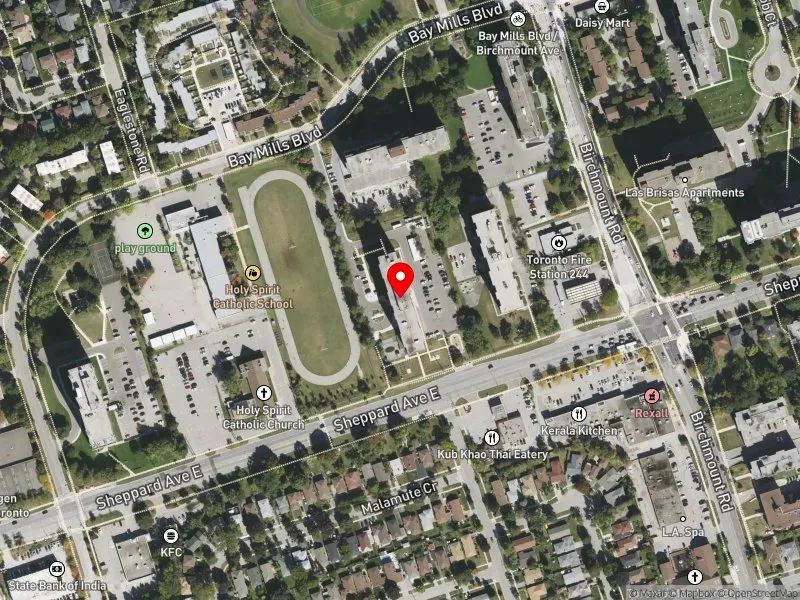 RentSafeTO apartment evaluation satellite view of 365 BAY MILLS BLVD in Scarborough-Agincourt, Toronto