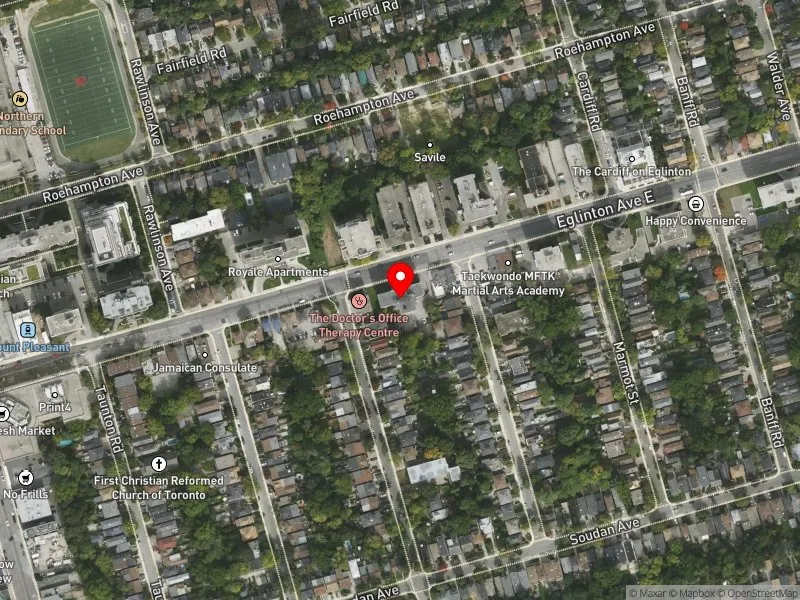 RentSafeTO apartment evaluation satellite view of 365 EGLINTON AVE E in Don Valley West, Toronto