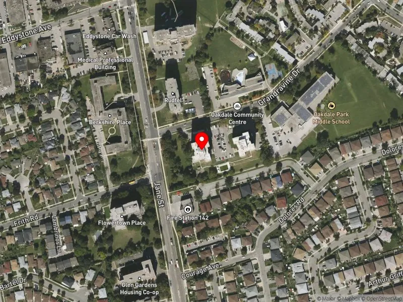 RentSafeTO apartment evaluation satellite view of 365 GRANDRAVINE DR in Humber River-Black Creek, Toronto