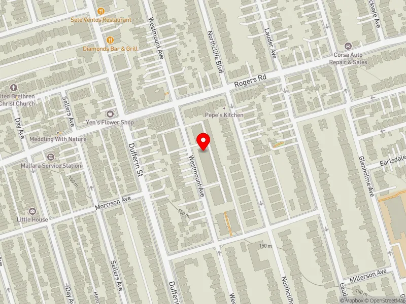 RentSafeTO apartment evaluation map view of 365 WESTMOUNT AVE in Davenport, Toronto