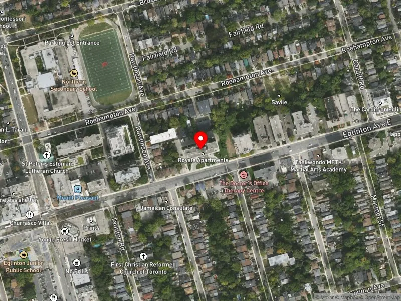 RentSafeTO apartment evaluation satellite view of 368 EGLINTON AVE E in Don Valley West, Toronto