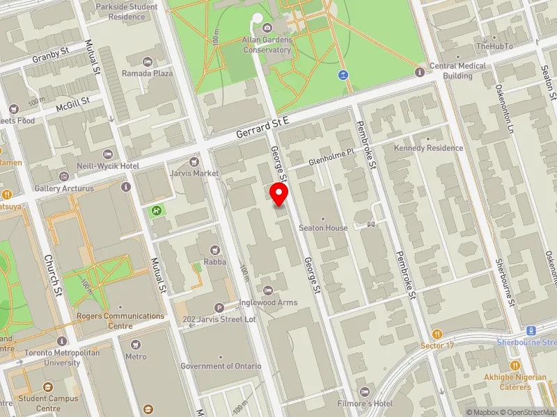 RentSafeTO apartment evaluation map view of 368 GEORGE ST in Toronto Centre, Toronto