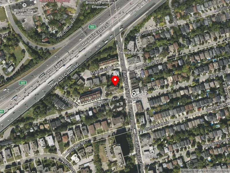 RentSafeTO apartment evaluation satellite view of 3690 BATHURST ST in Eglinton-Lawrence, Toronto