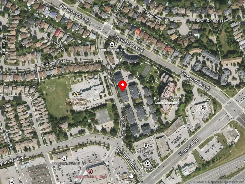 RentSafeTO apartment evaluation satellite view of 37 DURNFORD RD in Scarborough-Rouge Park, Toronto