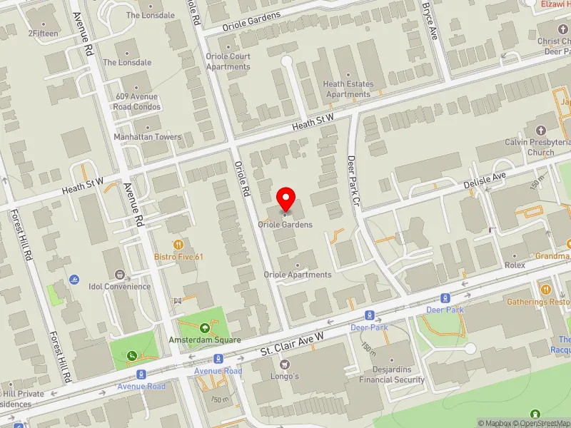 RentSafeTO apartment evaluation map view of 37 ORIOLE RD in Toronto-St. Paul's, Toronto