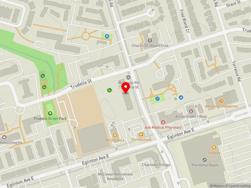 RentSafeTO apartment evaluation map view of 370 MCCOWAN RD in Scarborough Centre, Toronto
