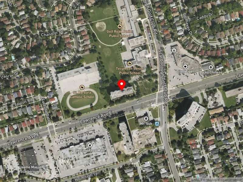 RentSafeTO apartment evaluation satellite view of 3700 LAWRENCE AVE E in Scarborough-Guildwood, Toronto