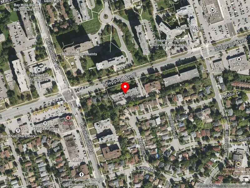 RentSafeTO apartment evaluation satellite view of 3735 SHEPPARD AVE E in Scarborough-Agincourt, Toronto