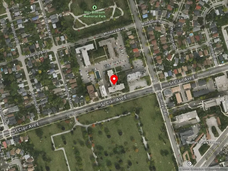 RentSafeTO apartment evaluation satellite view of 3744 ST CLAIR AVE E in Scarborough Southwest, Toronto
