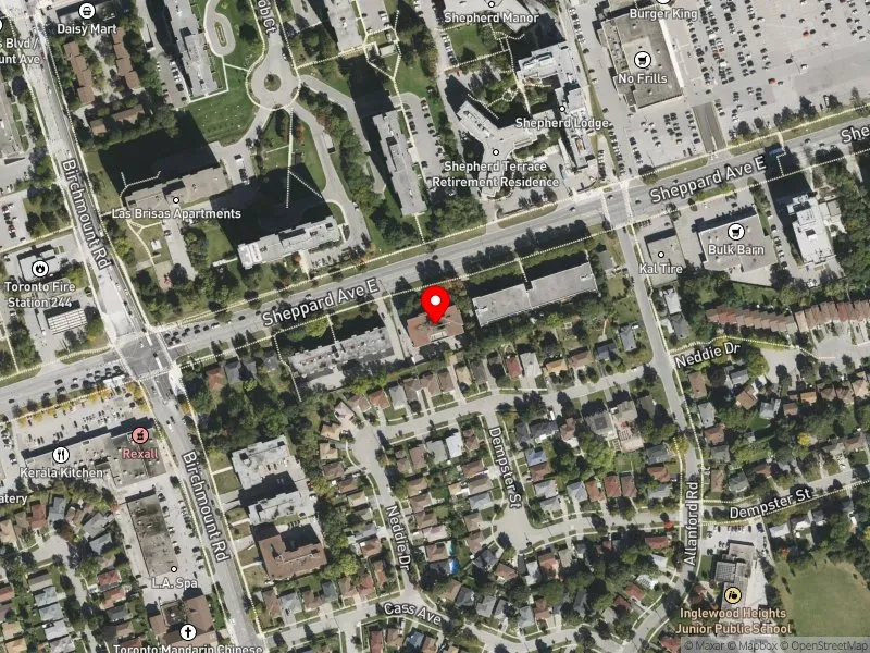 RentSafeTO apartment evaluation satellite view of 3747 SHEPPARD AVE E in Scarborough-Agincourt, Toronto