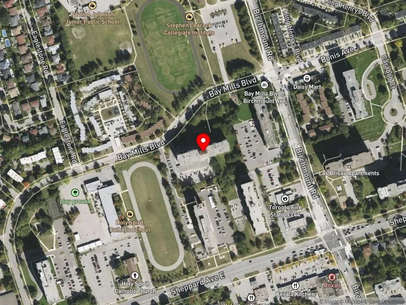 RentSafeTO apartment evaluation satellite view of 375 BAY MILLS BLVD in Scarborough-Agincourt, Toronto