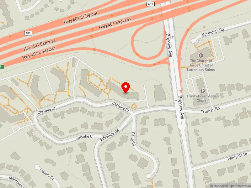 RentSafeTO apartment evaluation map view of 38 CARLUKE CRES in Don Valley West, Toronto