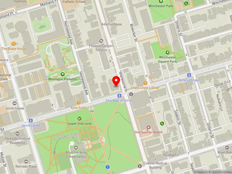 RentSafeTO apartment evaluation map view of 380 SHERBOURNE ST in Toronto Centre, Toronto