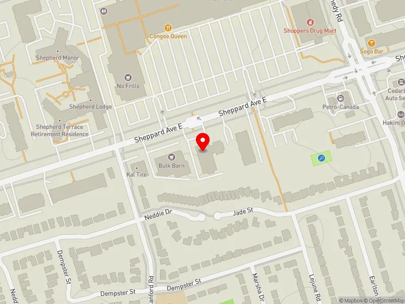 RentSafeTO apartment evaluation map view of 3825 SHEPPARD AVE E in Scarborough-Agincourt, Toronto