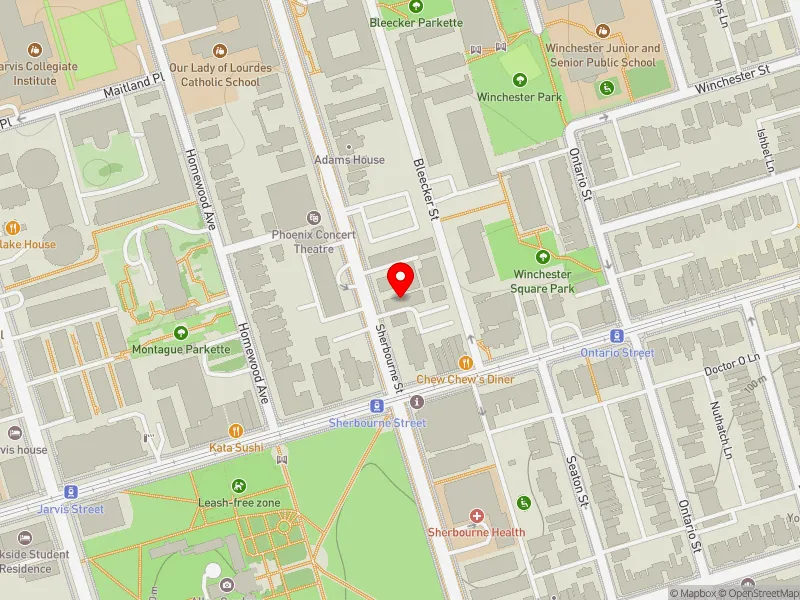 RentSafeTO apartment evaluation map view of 383 SHERBOURNE ST in Toronto Centre, Toronto