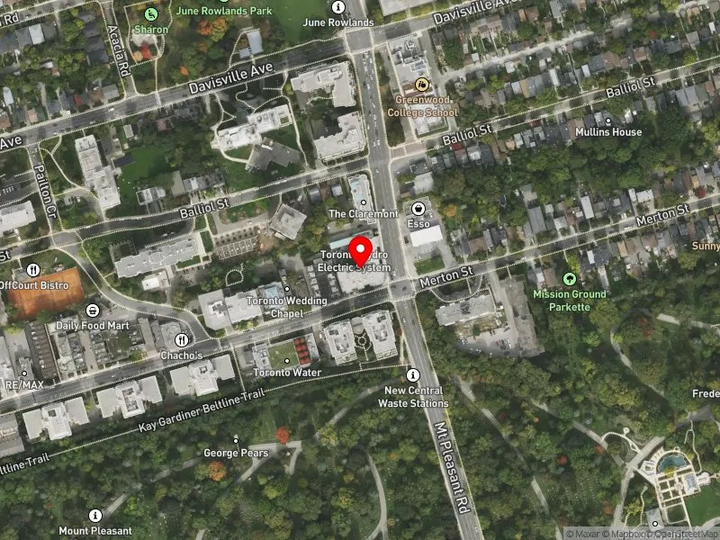 RentSafeTO apartment evaluation satellite view of 384 MOUNT PLEASANT RD in Toronto-St. Paul's, Toronto