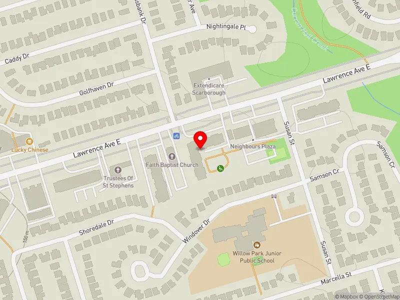 RentSafeTO apartment evaluation map view of 3847 LAWRENCE AVE E in Scarborough-Guildwood, Toronto
