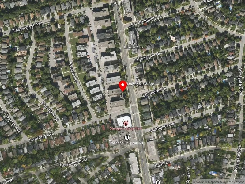 RentSafeTO apartment evaluation satellite view of 3880 BATHURST ST in York Centre, Toronto
