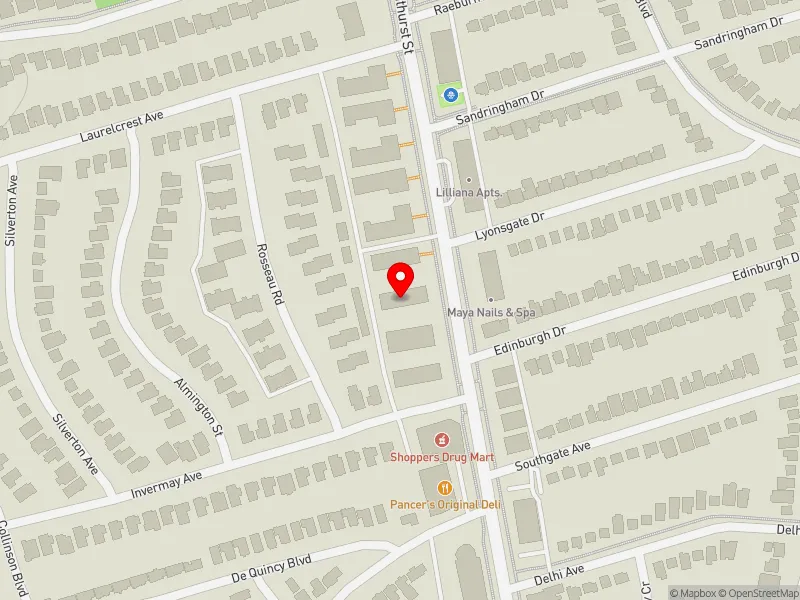 RentSafeTO apartment evaluation map view of 3884 BATHURST ST in York Centre, Toronto