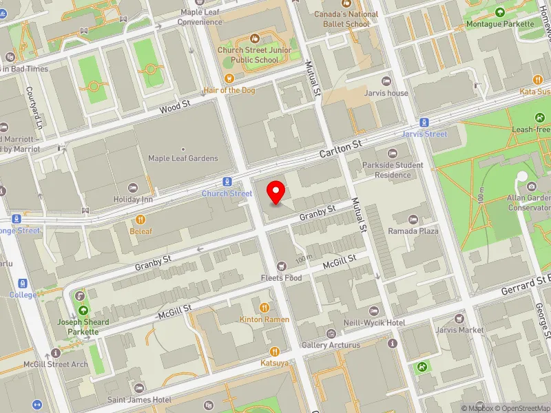 RentSafeTO apartment evaluation map view of 389 CHURCH STREET in Toronto Centre, Toronto