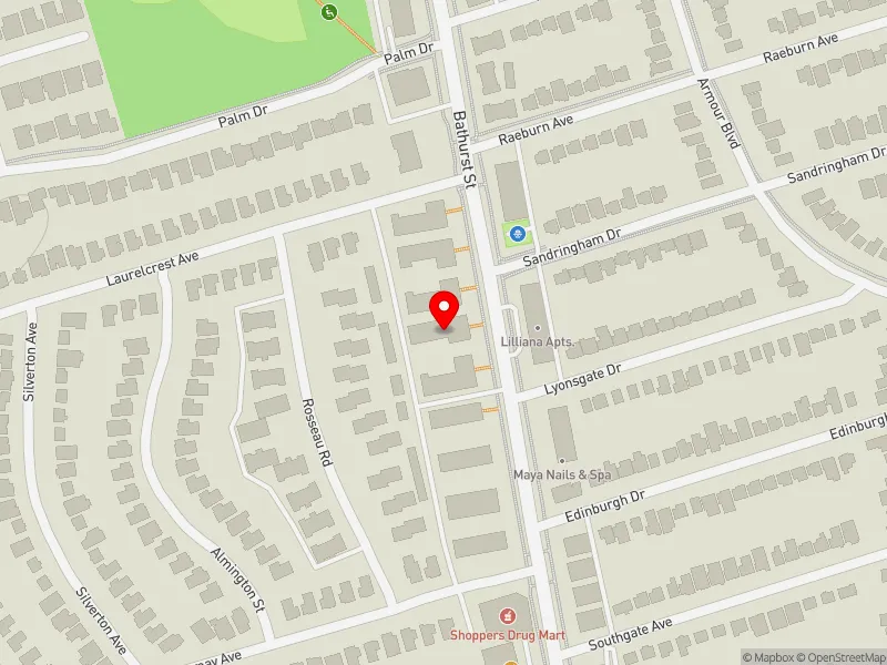 RentSafeTO apartment evaluation map view of 3890 BATHURST ST in York Centre, Toronto