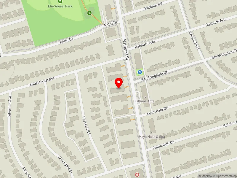 RentSafeTO apartment evaluation map view of 3892 BATHURST ST in York Centre, Toronto