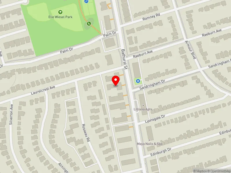 RentSafeTO apartment evaluation map view of 3894 BATHURST ST in York Centre, Toronto