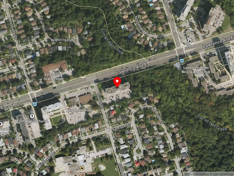 RentSafeTO apartment evaluation satellite view of 3895 LAWRENCE AVE E in Scarborough-Guildwood, Toronto