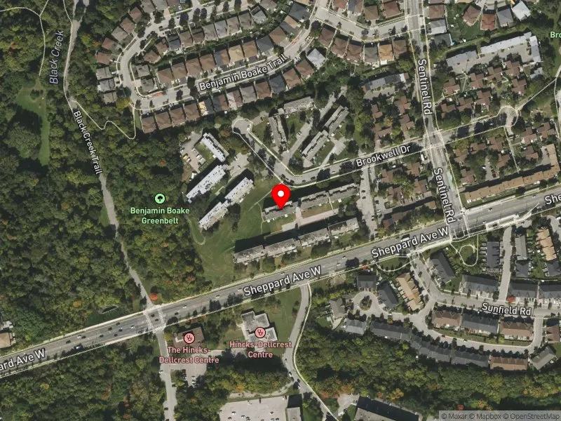 RentSafeTO apartment evaluation satellite view of 39 BROOKWELL DR in York Centre, Toronto