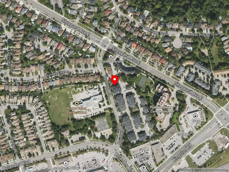 RentSafeTO apartment evaluation satellite view of 39 DURNFORD RD in Scarborough-Rouge Park, Toronto