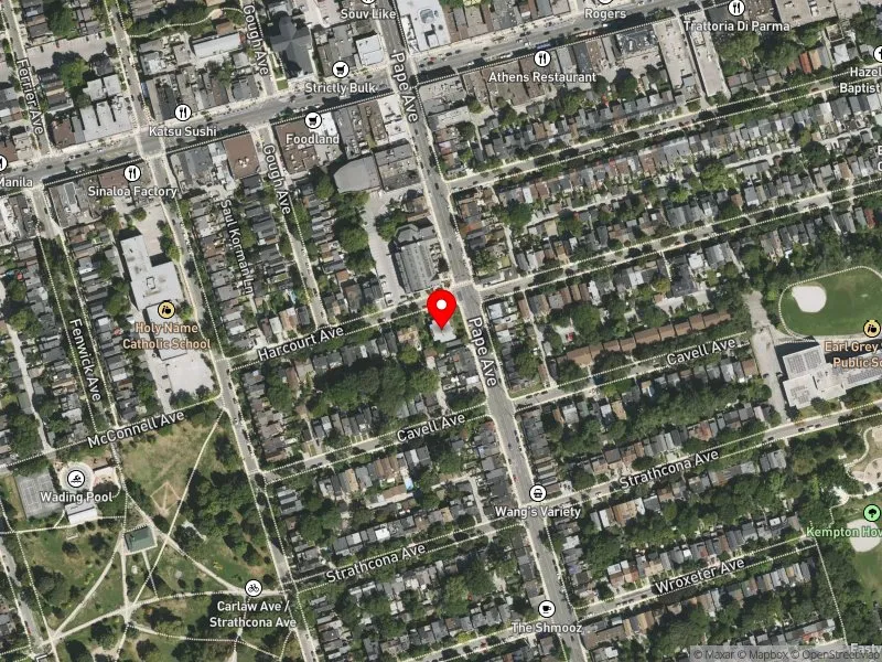 RentSafeTO apartment evaluation satellite view of 39 HARCOURT AVE in Toronto-Danforth, Toronto