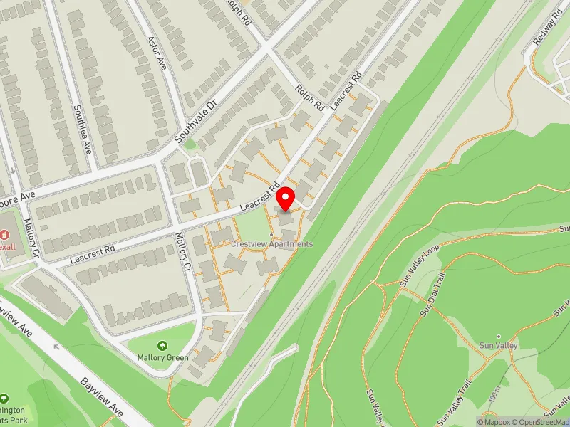 RentSafeTO apartment evaluation map view of 39 LEACREST RD in Don Valley West, Toronto