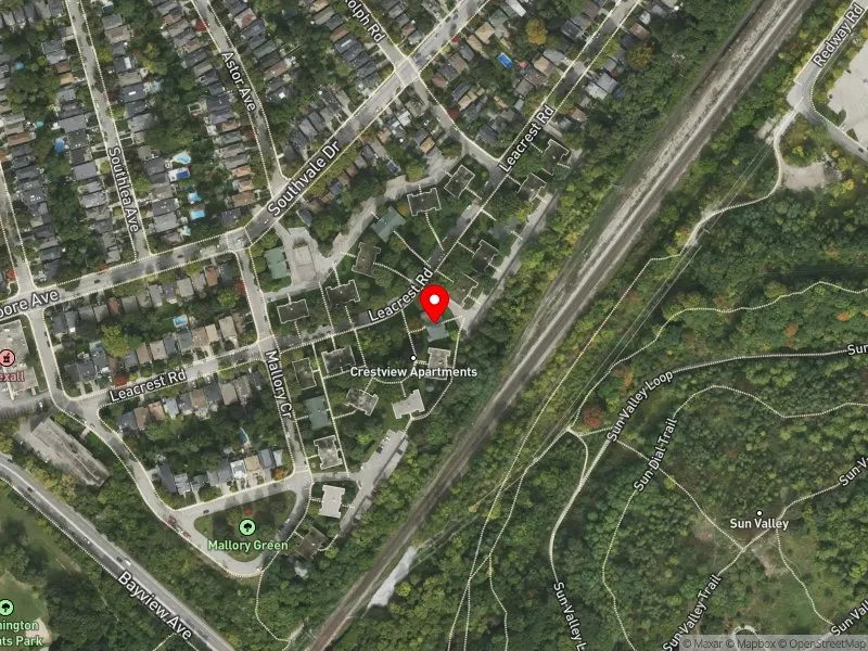 RentSafeTO apartment evaluation satellite view of 39 LEACREST RD in Don Valley West, Toronto