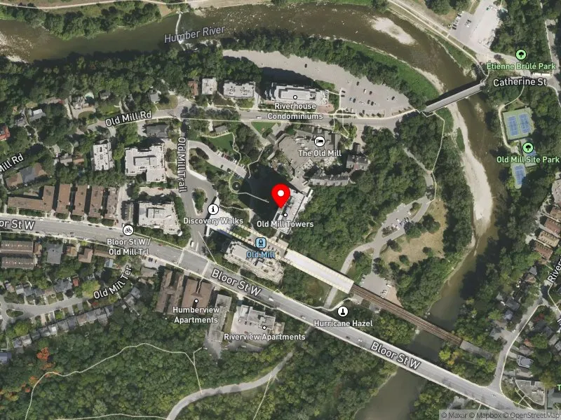 RentSafeTO apartment evaluation satellite view of 39 OLD MILL RD in Etobicoke-Lakeshore, Toronto