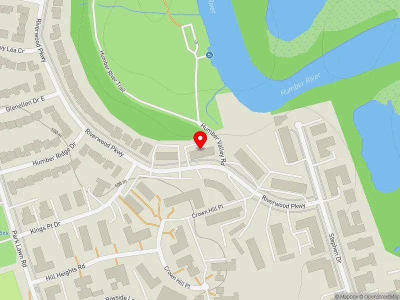 RentSafeTO apartment evaluation map view of 39 RIVERWOOD PKWY in Etobicoke-Lakeshore, Toronto