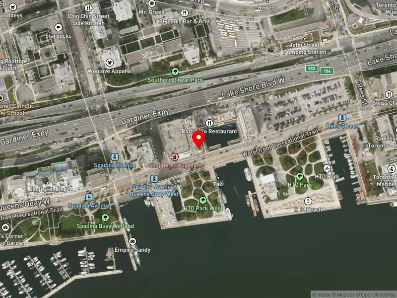 RentSafeTO apartment evaluation satellite view of 390 QUEENS QUAY W in Spadina-Fort York, Toronto