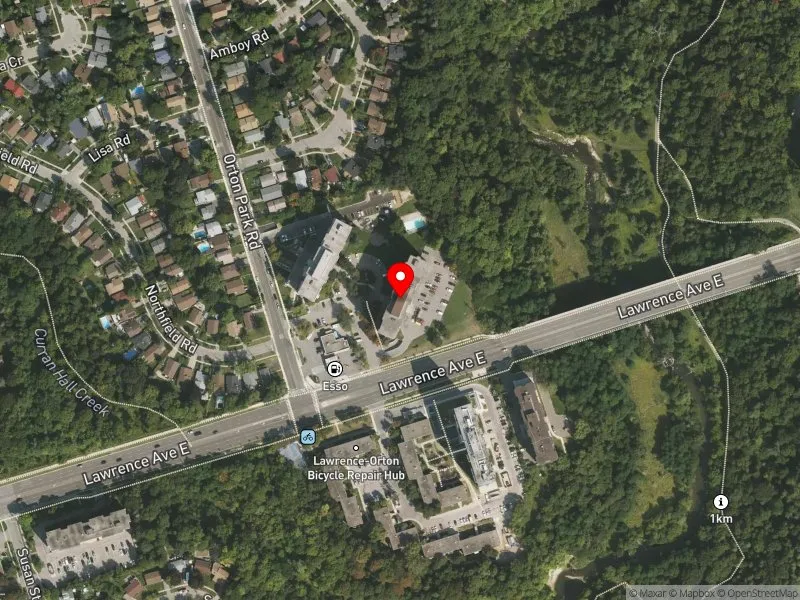 RentSafeTO apartment evaluation satellite view of 3950 LAWRENCE AVE E in Scarborough-Guildwood, Toronto