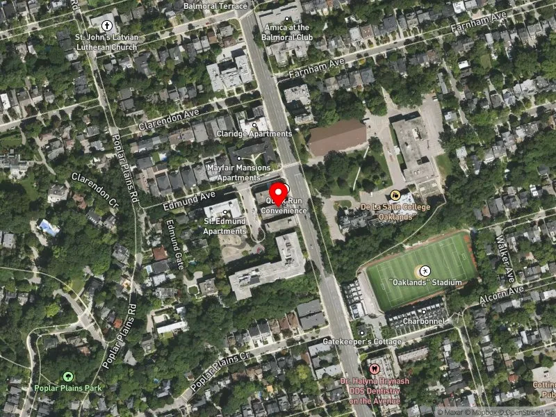 RentSafeTO apartment evaluation satellite view of 396 AVENUE RD in Toronto-St. Paul's, Toronto